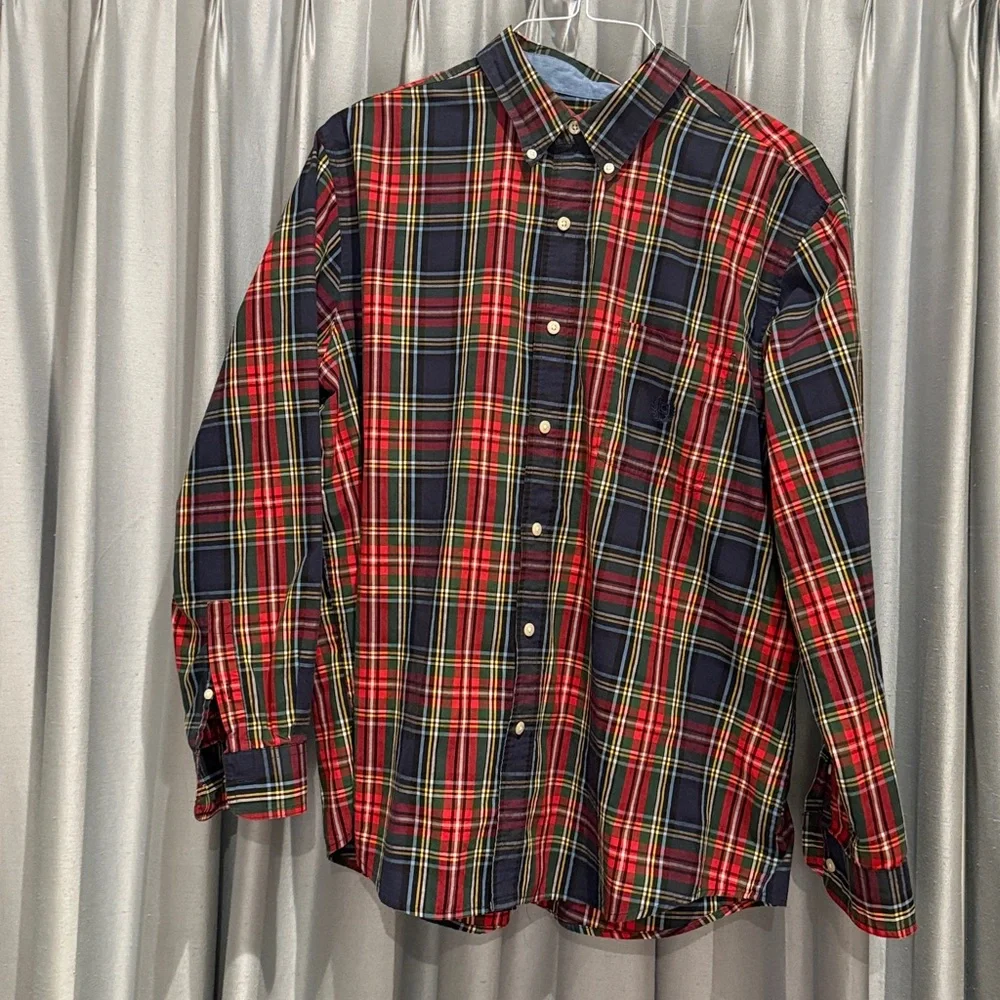 CHAPS Easy Care Plaid Long Sleeved Button Down Shirt XL Great Colors - Picture 5 of 10